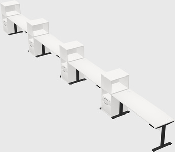 Height-adjustable desk - grade 3 w/cabinet