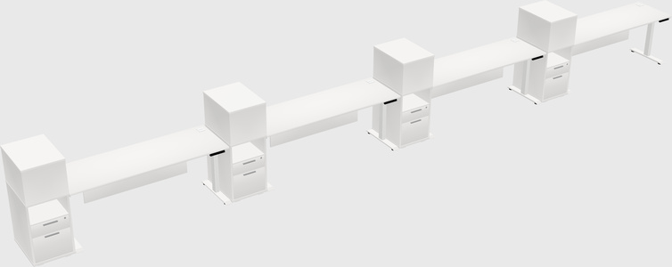 Height-adjustable desk - grade 3 w/cabinet
