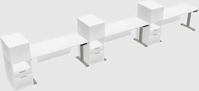 Height-adjustable desk - grade 3 w/cabinet
