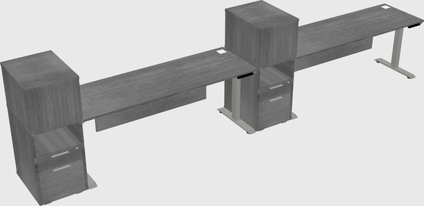 Height-adjustable desk - grade 3 w/cabinet