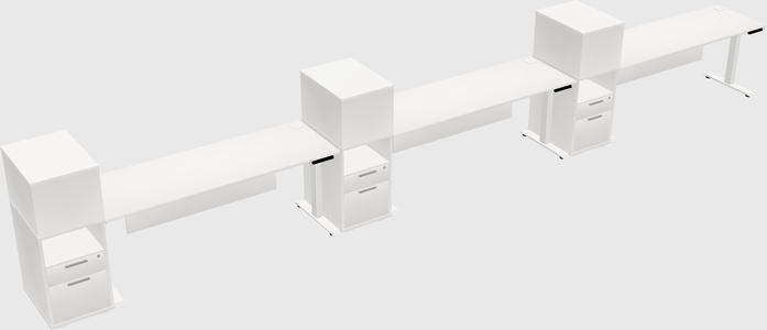 Height-adjustable desk - grade 3 w/cabinet