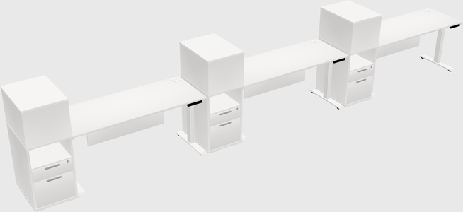 Height-adjustable desk - grade 3 w/cabinet