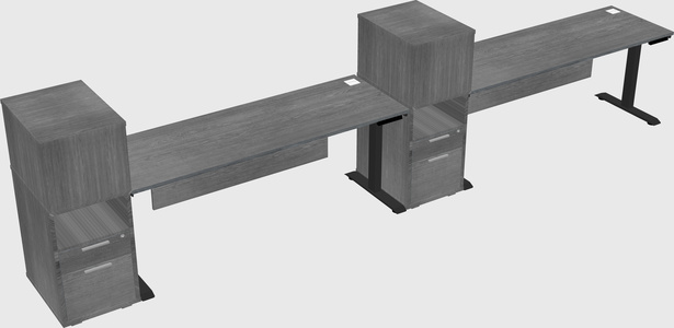 Height-adjustable desk - grade 3 w/cabinet