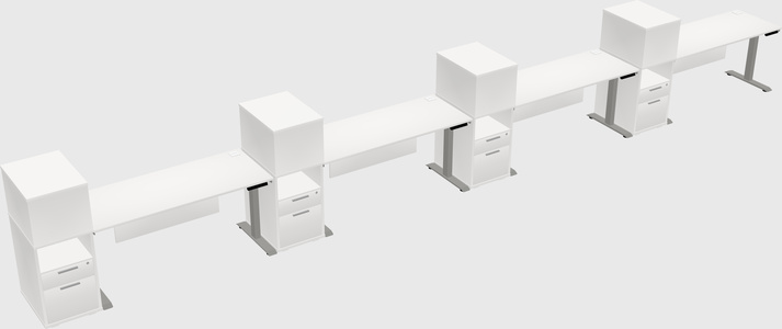 Height-adjustable desk - grade 3 w/cabinet