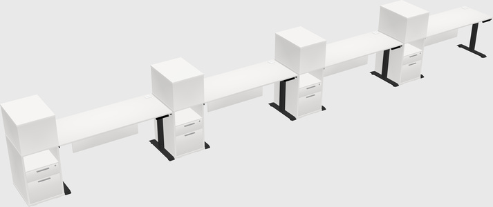 Height-adjustable desk - grade 3 w/cabinet