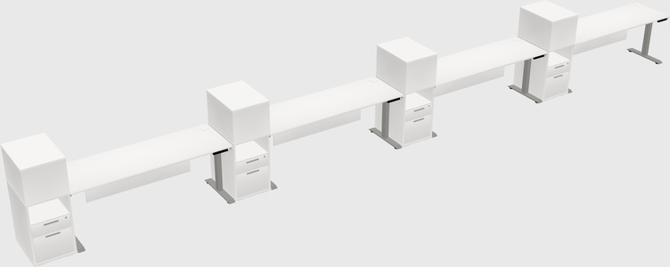 Height-adjustable desk - grade 3 w/cabinet