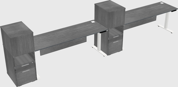 Height-adjustable desk - grade 3 w/cabinet