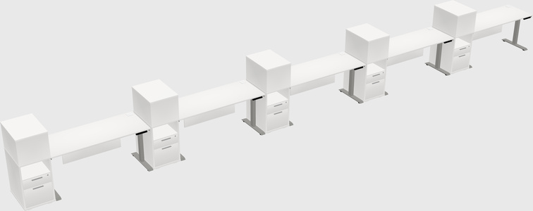 Height-adjustable desk - grade 3 w/cabinet