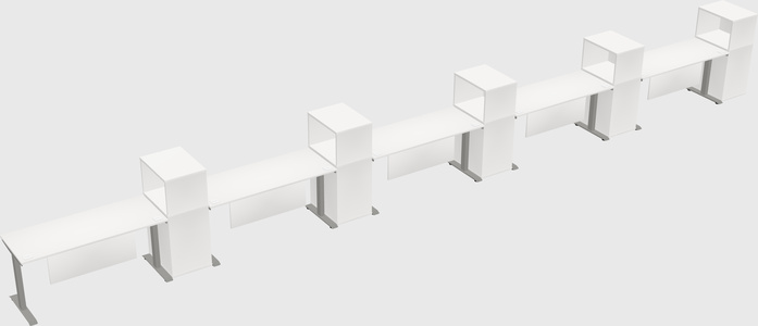 Height-adjustable desk - grade 3 w/cabinet