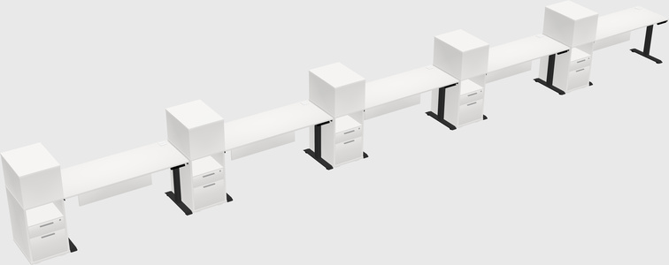 Height-adjustable desk - grade 3 w/cabinet