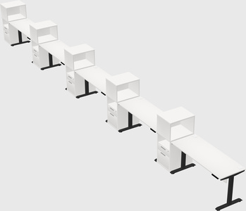Height-adjustable desk - grade 3 w/cabinet