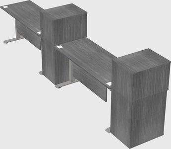 Height-adjustable desk - grade 3 w/cabinet