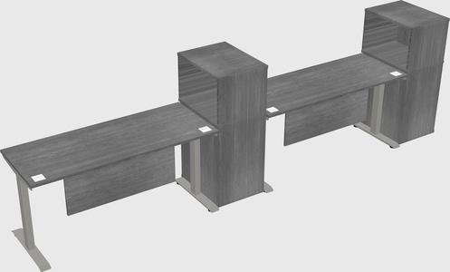 Height-adjustable desk - grade 3 w/cabinet