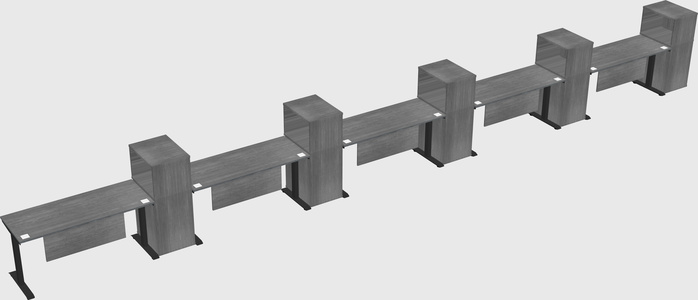 Height-adjustable desk - grade 3 w/cabinet