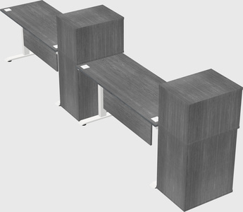 Height-adjustable desk - grade 3 w/cabinet