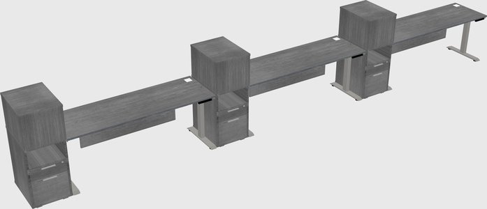 Height-adjustable desk - grade 3 w/cabinet