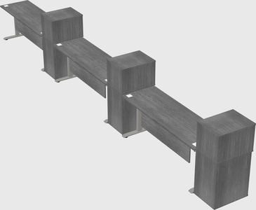 Height-adjustable desk - grade 3 w/cabinet