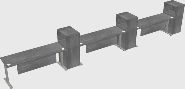 Height-adjustable desk - grade 3 w/cabinet