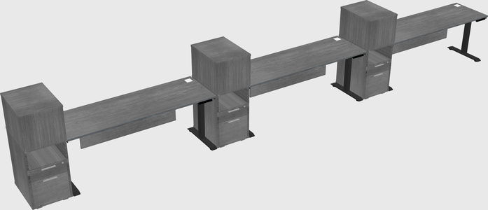Height-adjustable desk - grade 3 w/cabinet