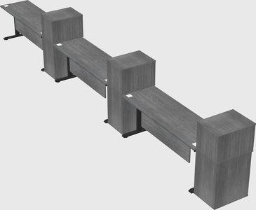 Height-adjustable desk - grade 3 w/cabinet