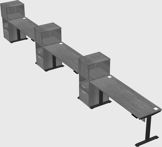 Height-adjustable desk - grade 3 w/cabinet
