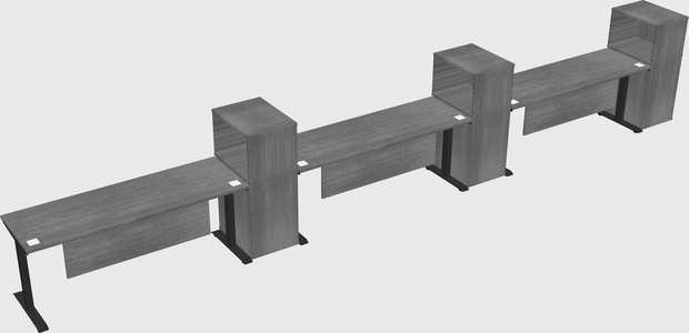 Height-adjustable desk - grade 3 w/cabinet
