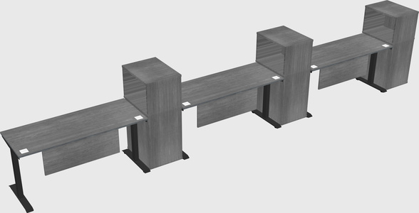 Height-adjustable desk - grade 3 w/cabinet
