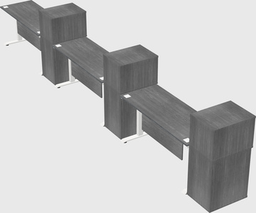 Height-adjustable desk - grade 3 w/cabinet