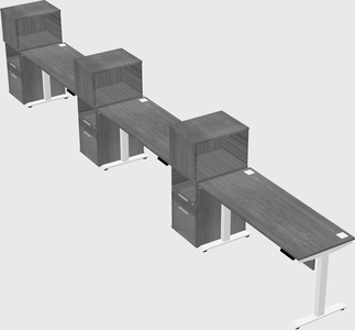 Height-adjustable desk - grade 3 w/cabinet