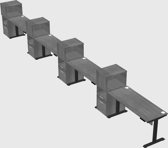 Height-adjustable desk - grade 3 w/cabinet