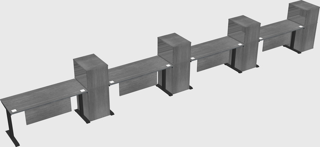 Height-adjustable desk - grade 3 w/cabinet