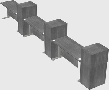 Height-adjustable desk - grade 3 w/cabinet