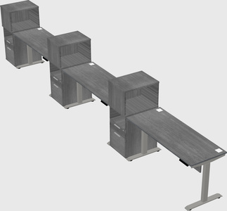 Height-adjustable desk - grade 3 w/cabinet