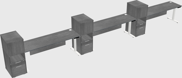 Height-adjustable desk - grade 3 w/cabinet