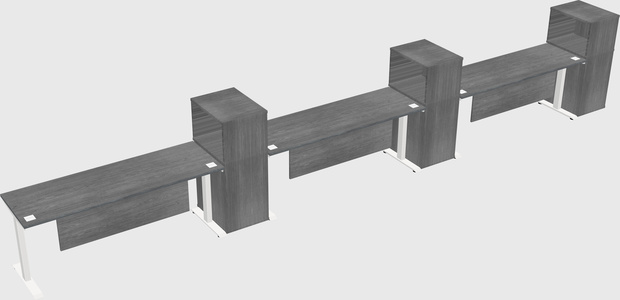 Height-adjustable desk - grade 3 w/cabinet