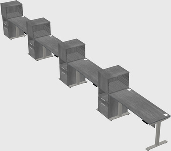 Height-adjustable desk - grade 3 w/cabinet