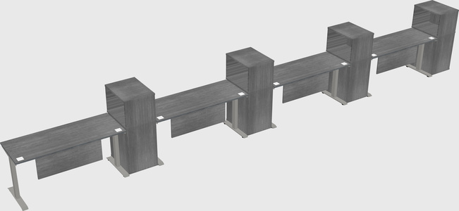 Height-adjustable desk - grade 3 w/cabinet