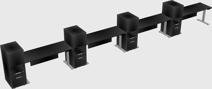 Height-adjustable desk - grade 3 w/cabinet