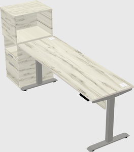 Height-adjustable desk - grade 3 w/cabinet