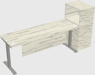 Height-adjustable desk - grade 3 w/cabinet