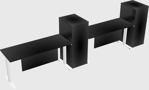 Height-adjustable desk - grade 3 w/cabinet