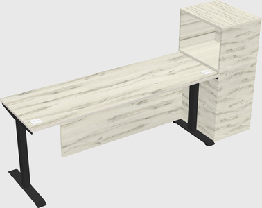 Height-adjustable desk - grade 3 w/cabinet