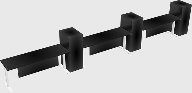 Height-adjustable desk - grade 3 w/cabinet