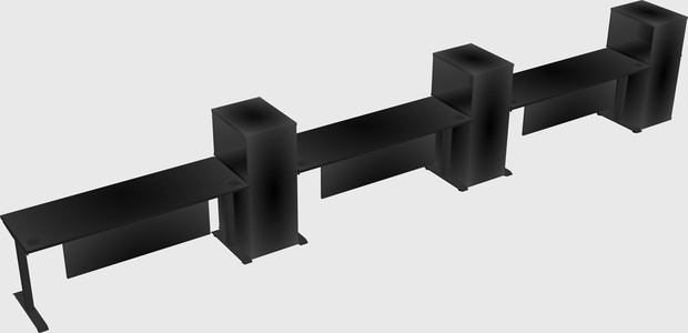 Height-adjustable desk - grade 3 w/cabinet