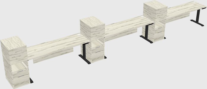 Height-adjustable desk - grade 3 w/cabinet