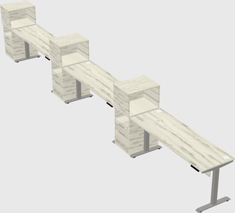 Height-adjustable desk - grade 3 w/cabinet