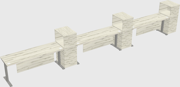 Height-adjustable desk - grade 3 w/cabinet