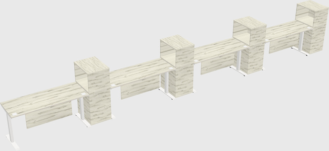 Height-adjustable desk - grade 3 w/cabinet