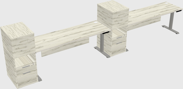 Height-adjustable desk - grade 3 w/cabinet