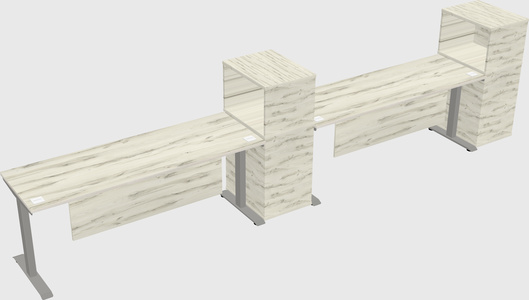 Height-adjustable desk - grade 3 w/cabinet